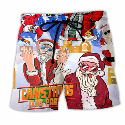 Christmas Santa Dances Like A Star - Beach Short - Owl Ohh - Owl Ohh