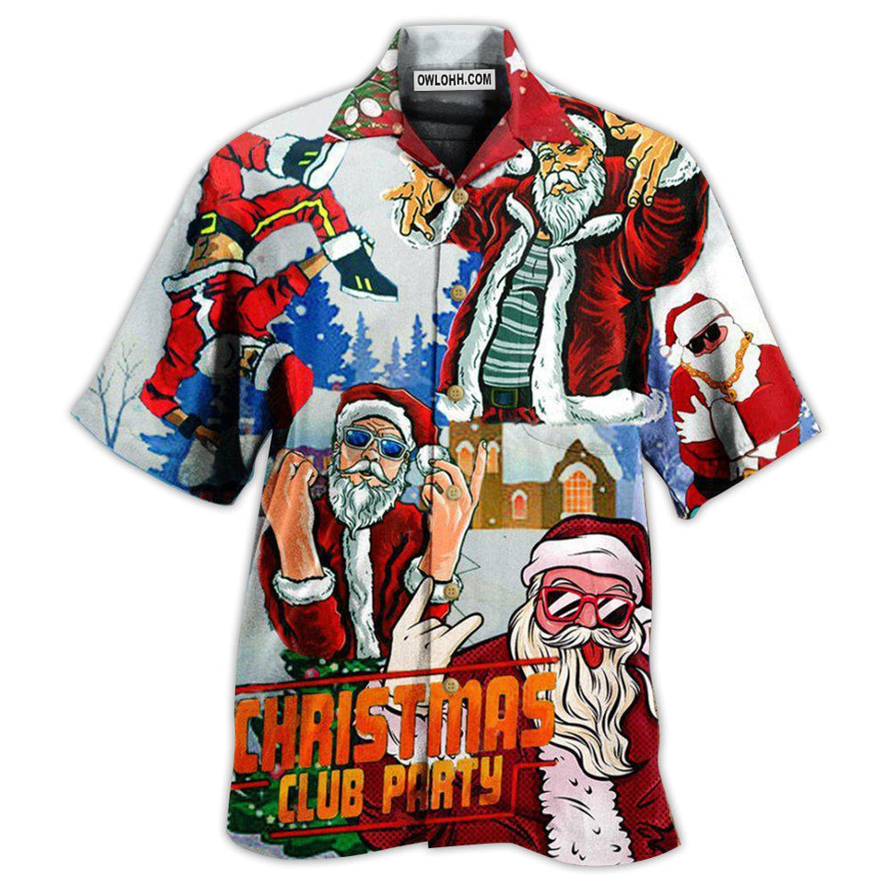Christmas Christmas Club Party Santa Dances Like A Star - Hawaiian Shirt - Owl Ohh - Owl Ohh