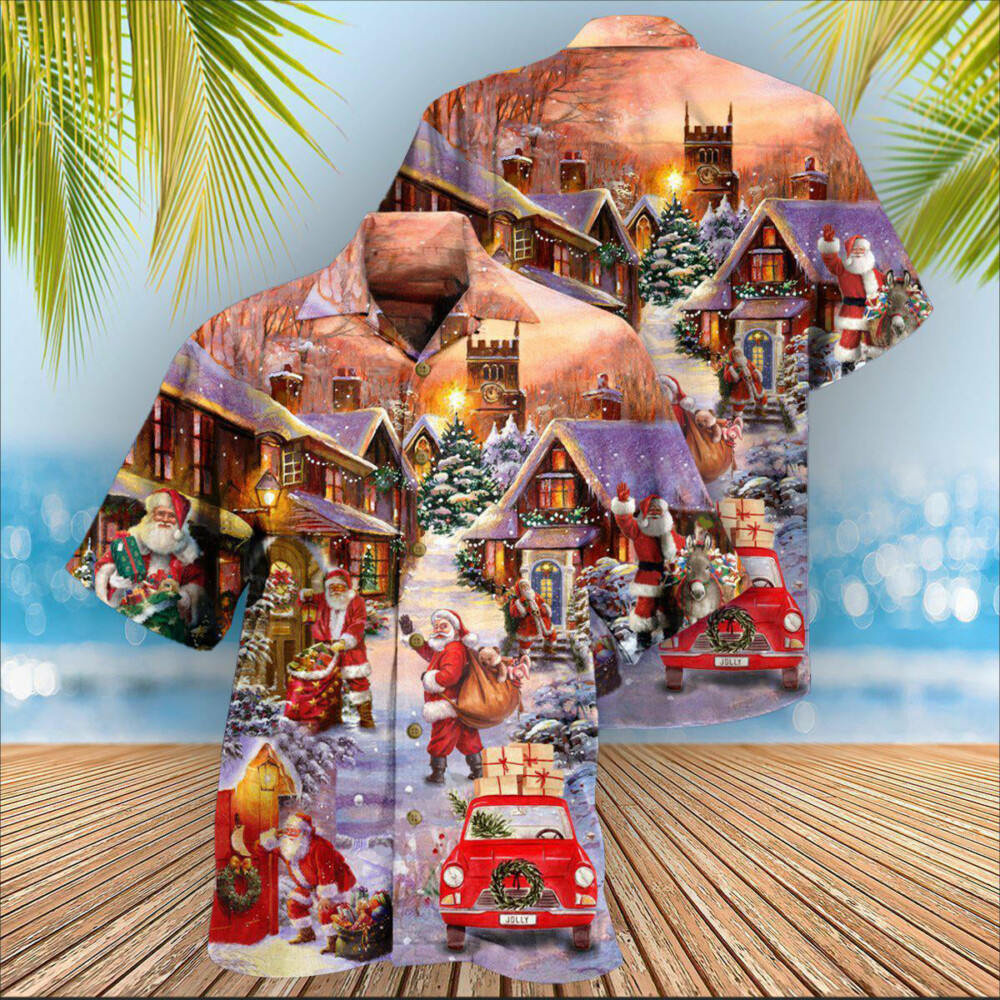 Christmas Santa Is Delivering Love Christmas Street - Hawaiian Shirt - Owl Ohh - Owl Ohh