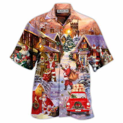 Christmas Santa Is Delivering Love Christmas Street - Hawaiian Shirt - Owl Ohh - Owl Ohh