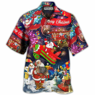 Christmas Spreading Plane With Santa Claus - Hawaiian Shirt - Owl Ohh - Owl Ohh