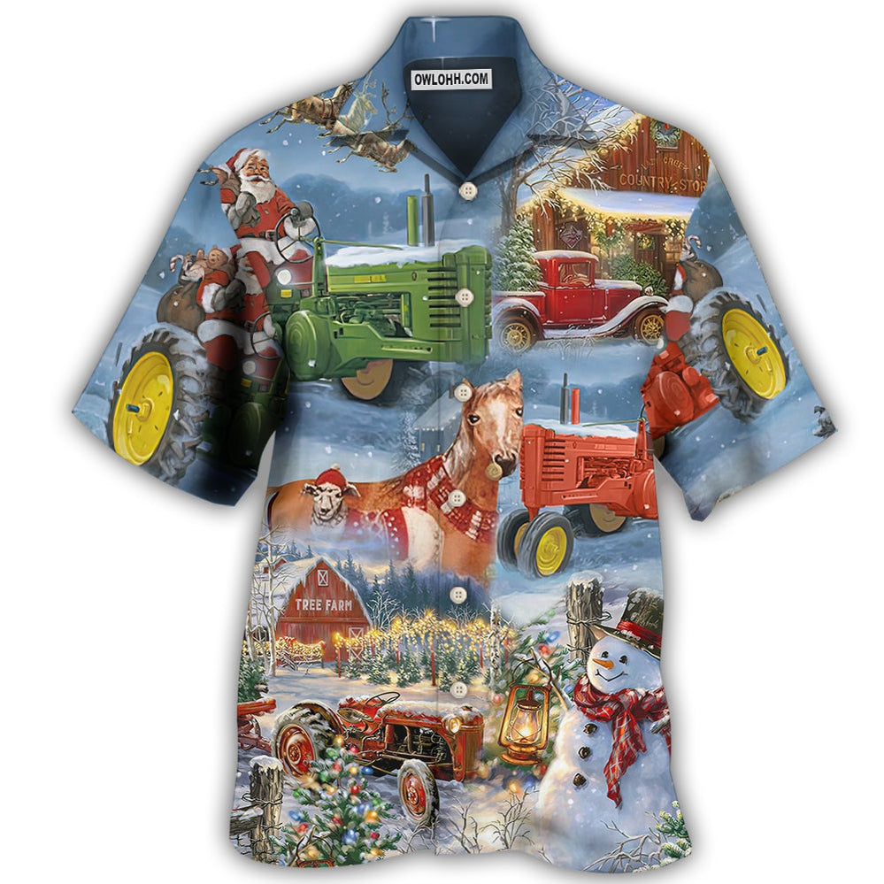Christmas To Farm Happiness In Sky - Hawaiian Shirt - Owl Ohh - Owl Ohh