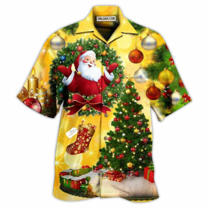 Christmas Tree Yellow Stunning Night - Hawaiian Shirt - Owl Ohh - Owl Ohh