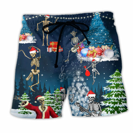 Christmas X-raymas Skull Night - Beach Short - Owl Ohh - Owl Ohh