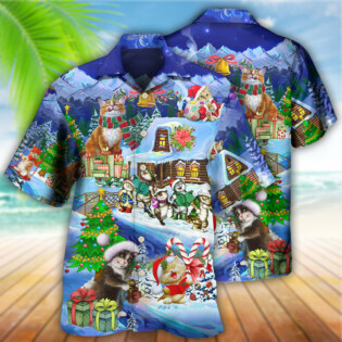 Christmas Cat Santa Love Gift - Hawaiian Shirt - Owl Ohh - Owl Ohh