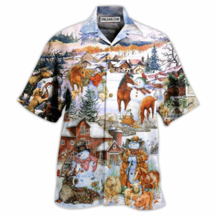 Horse Christmas Love Horse And Farm - Hawaiian Shirt - Owl Ohh - Owl Ohh