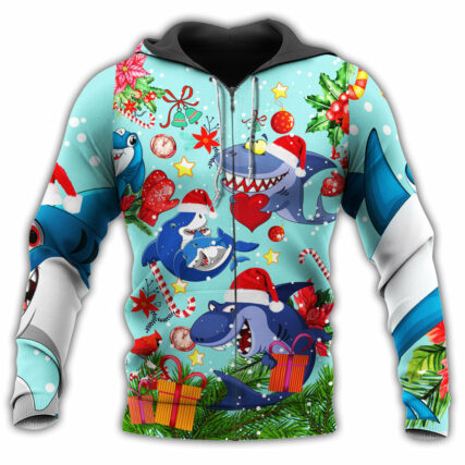 Christmas Love Sharks In The Ocean - Hoodie - Owl Ohh - Owl Ohh