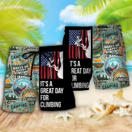 Climbing It's A Great Day For Climbing - Beach Short - Owl Ohh - Owl Ohh