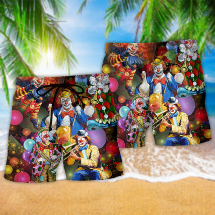Clown And Duck Happy Everyday Funny - Beach Short - Owl Ohh - Owl Ohh