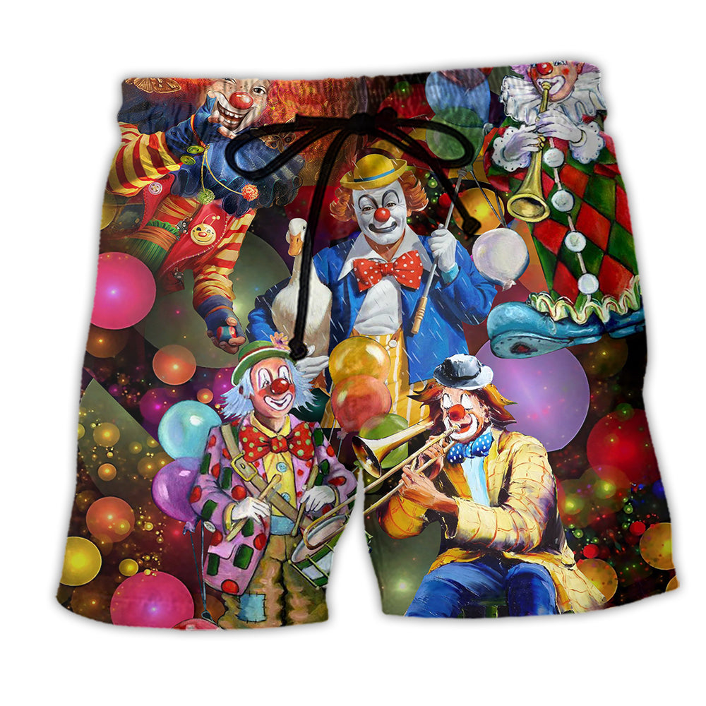 Clown And Duck Happy Everyday Funny - Beach Short - Owl Ohh - Owl Ohh