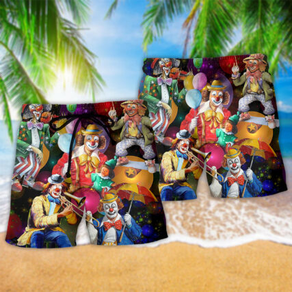 Clown Funny Happy In The Night - Beach Short - Owl Ohh - Owl Ohh