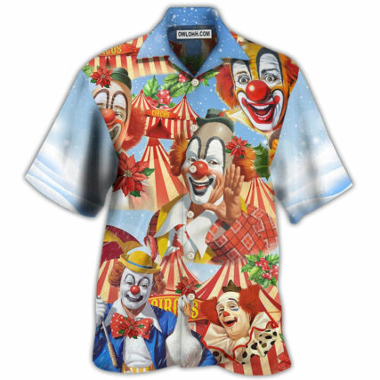 Clown Merry Christmas Flowers - Hawaiian Shirt - Owl Ohh - Owl Ohh