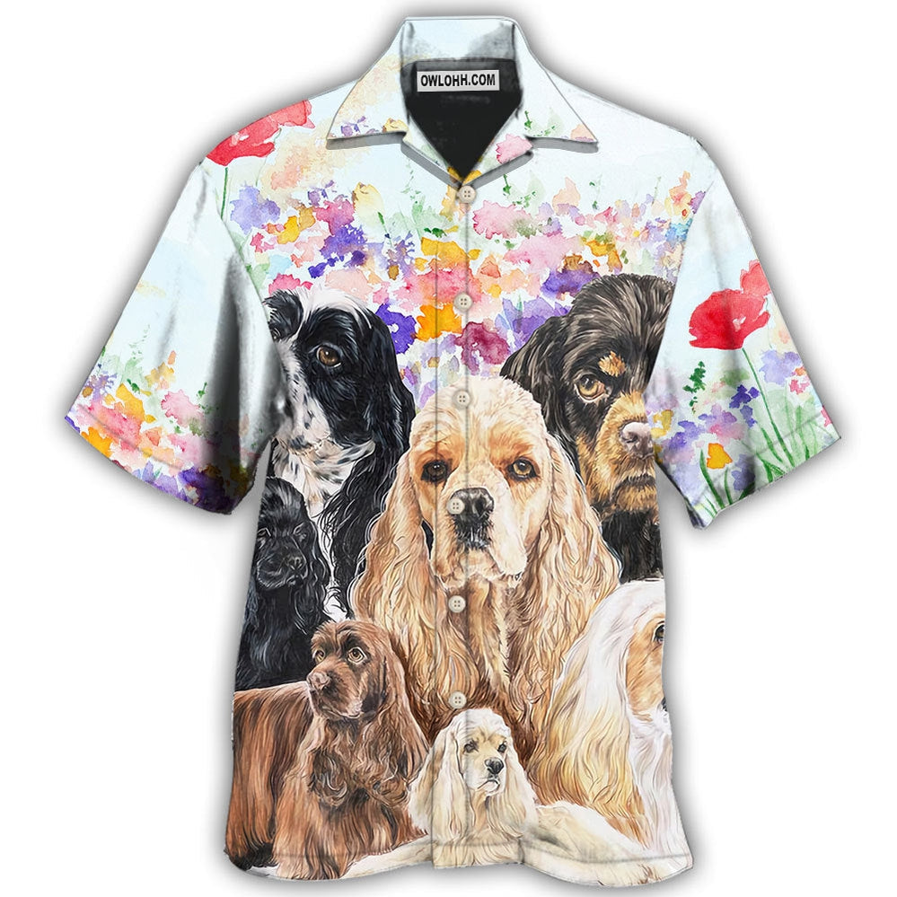 Cocker Spaniel Dog And Flowers Lover - Hawaiian Shirt - Owl Ohh - Owl Ohh