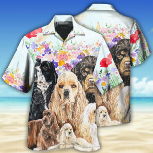 Cocker Spaniel Dog And Flowers Lover - Hawaiian Shirt - Owl Ohh - Owl Ohh