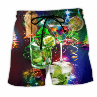 Cocktail Christmas Merry Christmas - Beach Short - Owl Ohh - Owl Ohh