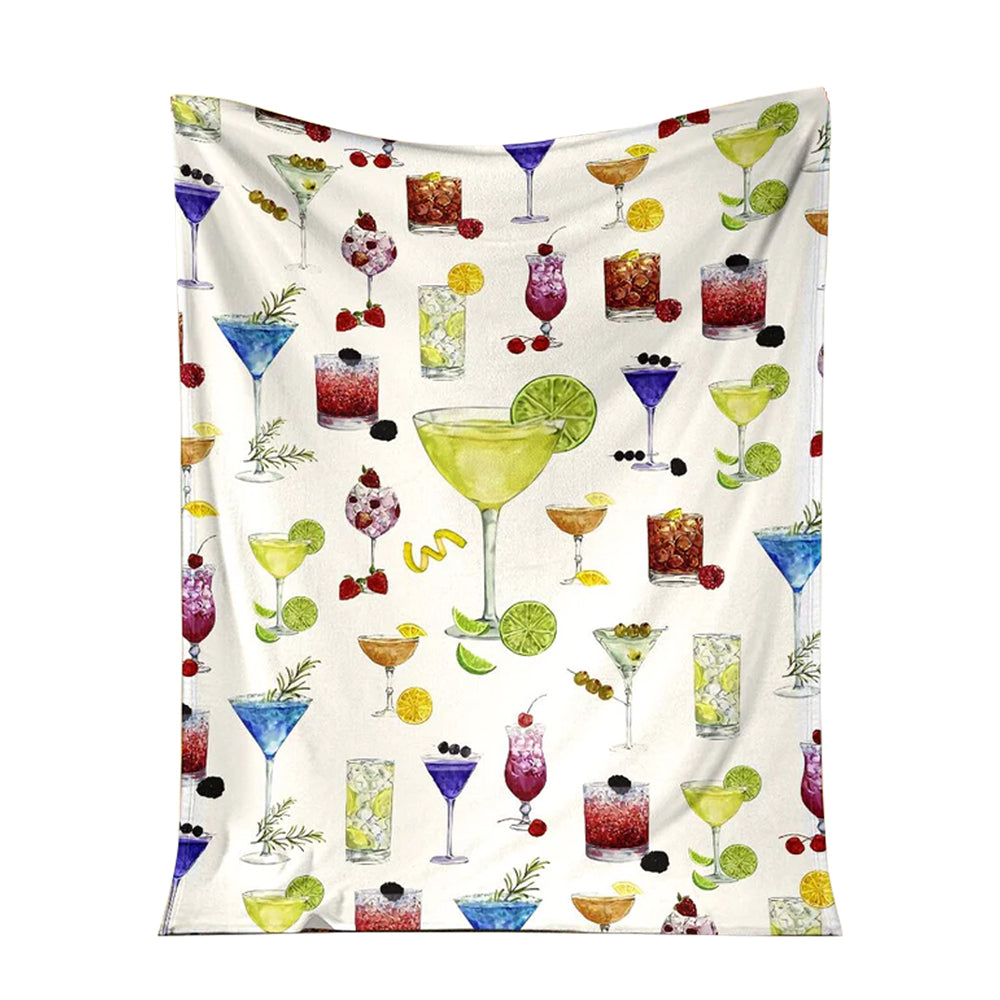 Cocktail Lovers Cocktail Style - Flannel Blanket-Owl Ohh