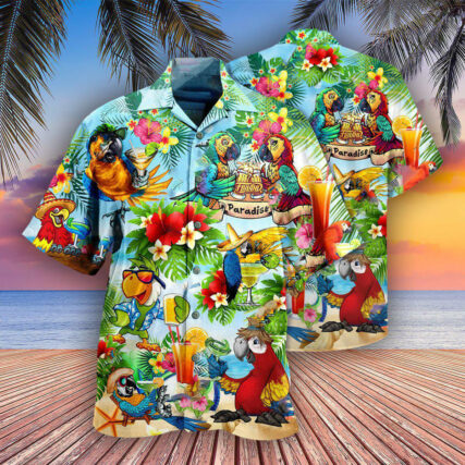 Cocktail And Parrots It's Five Oclock Somewhere Style - Hawaiian Shirt - Owl Ohh - Owl Ohh