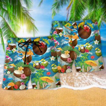 Coconut Summer Time Beaches - Beach Short - Owl Ohh - Owl Ohh