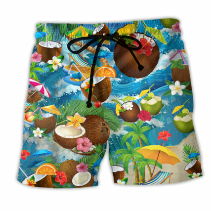 Coconut Summer Time Beaches - Beach Short - Owl Ohh - Owl Ohh