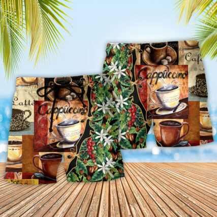 Coffee A Bad Day With Coffee Better Than Colorful - Beach Short - Owl Ohh - Owl Ohh