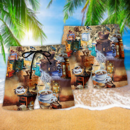 Coffee Good Is A Pleasure Retro - Beach Short - Owl Ohh - Owl Ohh