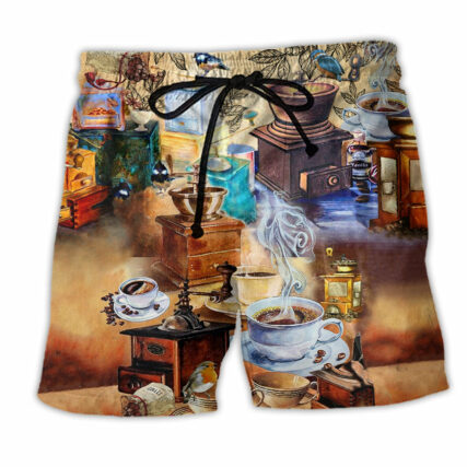 Coffee Good Is A Pleasure Retro - Beach Short - Owl Ohh - Owl Ohh