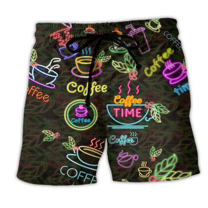 Coffee Life Begins After Coffee - Beach Short - Owl Ohh - Owl Ohh