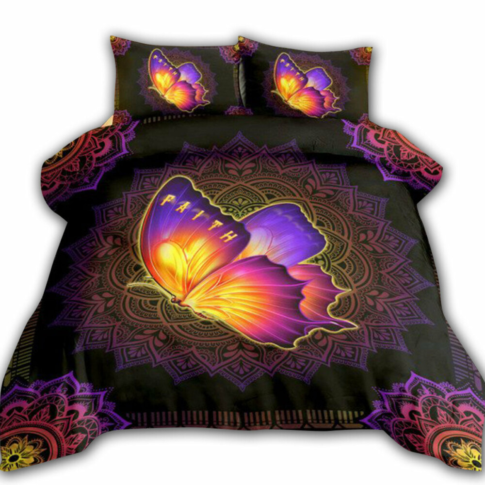 Butterfly Colorful Butterfly Faith Christian - Bedding Cover - Owl Ohh - Owl Ohh