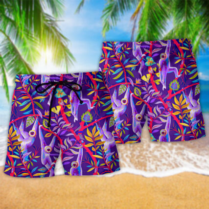 Colorful Monkey Purple Style - Beach Short - Owl Ohh - Owl Ohh
