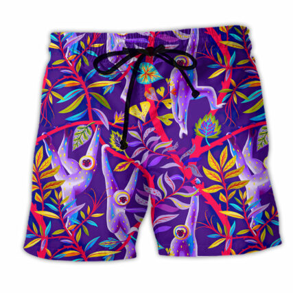 Colorful Monkey Purple Style - Beach Short - Owl Ohh - Owl Ohh
