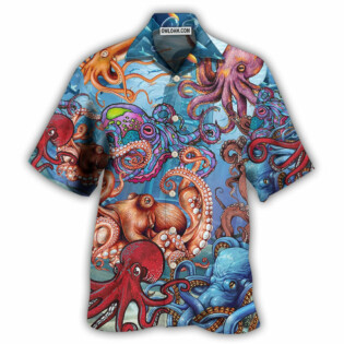Octopus Colorful Octopus In The Ocean Want To Play - Hawaiian Shirt - Owl Ohh - Owl Ohh