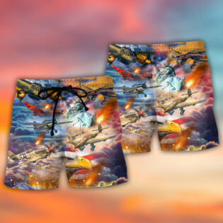 Combat Aircraft Independence Day America - Beach Short - Owl Ohh - Owl Ohh