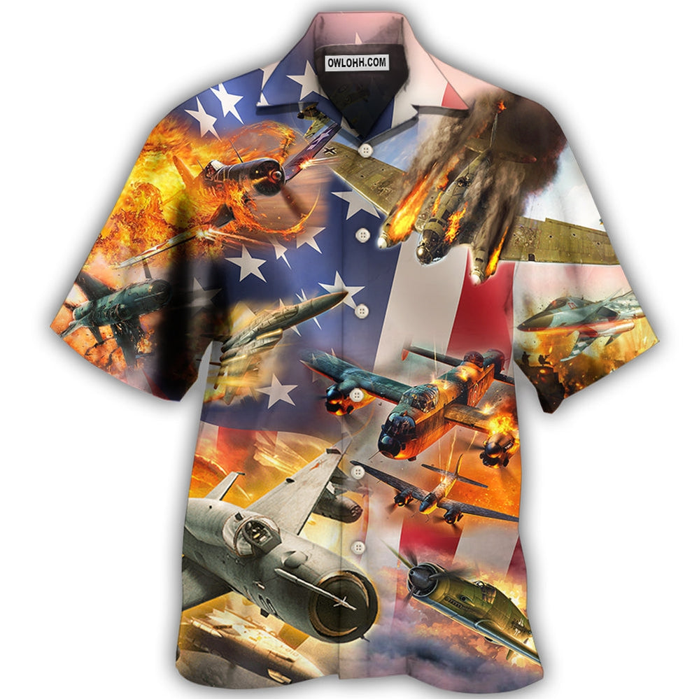 Combat Aircraft Independence Day - Hawaiian Shirt - Owl Ohh - Owl Ohh