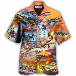 Combat Aircraft Independence Day America - Hawaiian Shirt - Owl Ohh - Owl Ohh