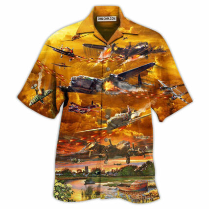 Combat Aircraft Crashing Is What's Dangerous Fire War - Hawaiian Shirt - Owl Ohh - Owl Ohh