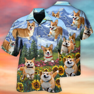 Corgi Loves Flower Garden - Hawaiian Shirt - Owl Ohh - Owl Ohh