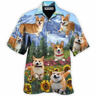Corgi Loves Flower Garden - Hawaiian Shirt - Owl Ohh - Owl Ohh