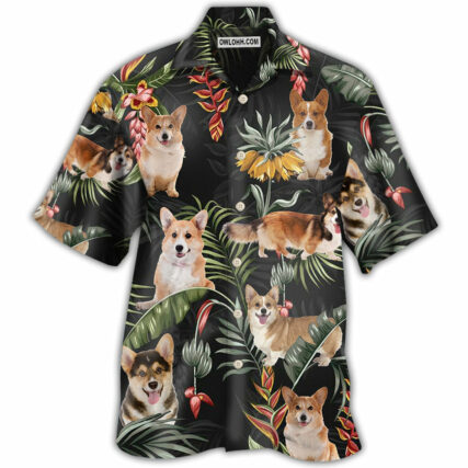 Corgi Tropical Love Dog - Hawaiian Shirt - Owl Ohh - Owl Ohh