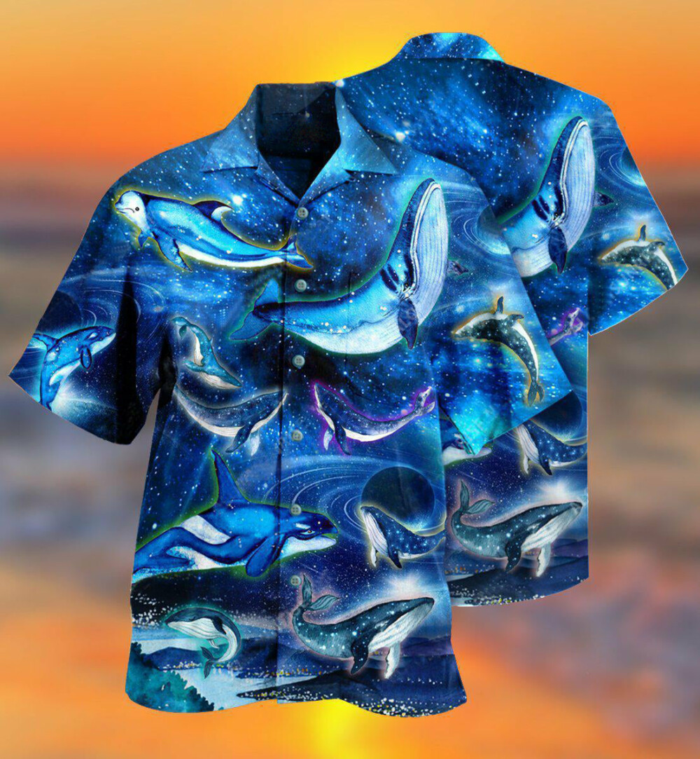 Whale In Fantasy Space - Hawaiian Shirt - Owl Ohh - Owl Ohh