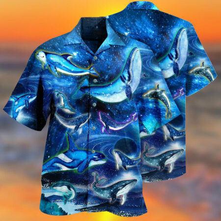 Whale In Fantasy Space - Hawaiian Shirt - Owl Ohh - Owl Ohh