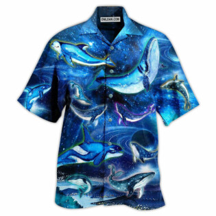 Whale In Fantasy Space - Hawaiian Shirt - Owl Ohh - Owl Ohh