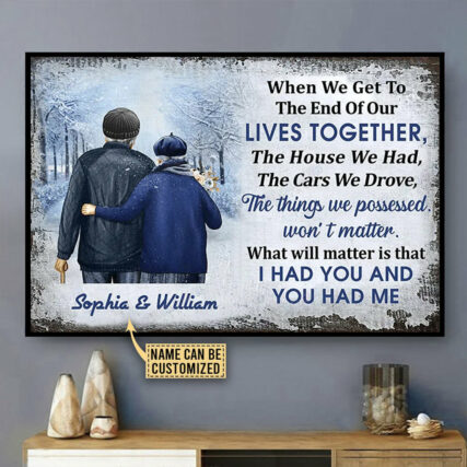Couple When We Get To The End Old Couple Winter Personalized - Horizontal Poster - Owl Ohh - Owl Ohh