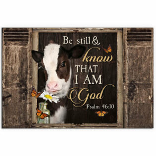 Cow Be Still And Know That - Horizontal Poster - Owl Ohh - Owl Ohh