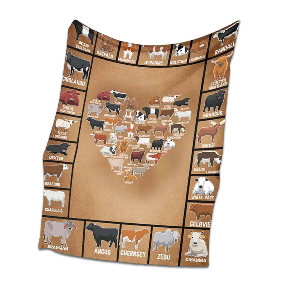 Cow Farm Life Love Animals - Flannel Blanket - Owl Ohh - Owl Ohh