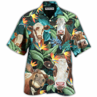 Cow Funny Tropical Style - Hawaiian Shirt - Owl Ohh - Owl Ohh