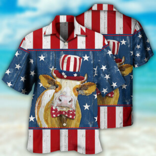 Cow Independence Day Funny - Hawaiian Shirt - Owl Ohh - Owl Ohh