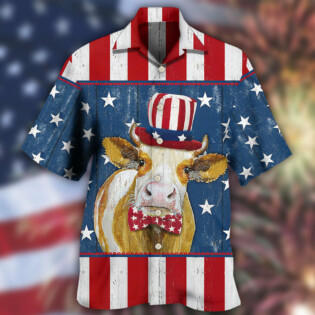 Cow Independence Day Funny - Hawaiian Shirt - Owl Ohh - Owl Ohh