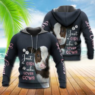Cow Just A Girl Who Loves Cows - Hoodie - Owl Ohh - Owl Ohh