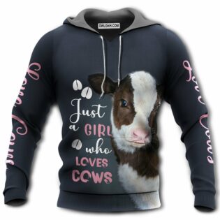 Cow Just A Girl Who Loves Cows - Hoodie - Owl Ohh - Owl Ohh
