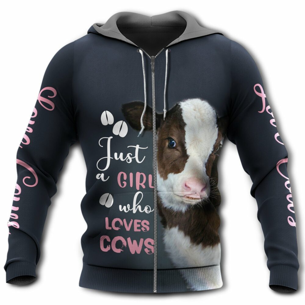 Cow Just A Girl Who Loves Cows - Hoodie - Owl Ohh - Owl Ohh